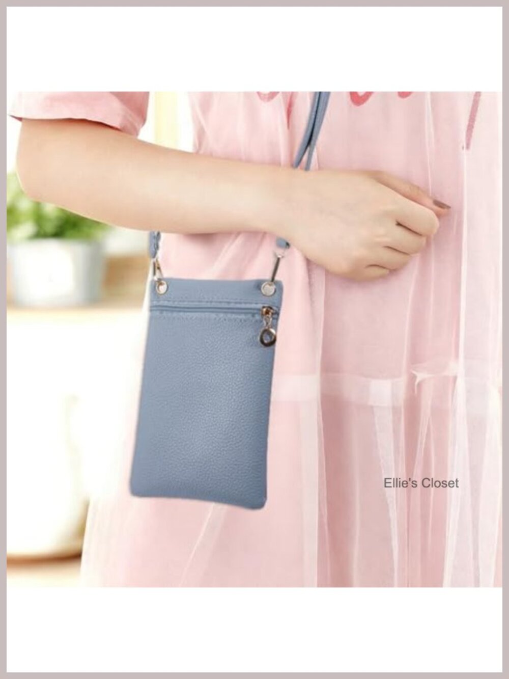 Small PU Leather Crossbody Phone Bag with Adjustable Strap - Picture 6 of 6